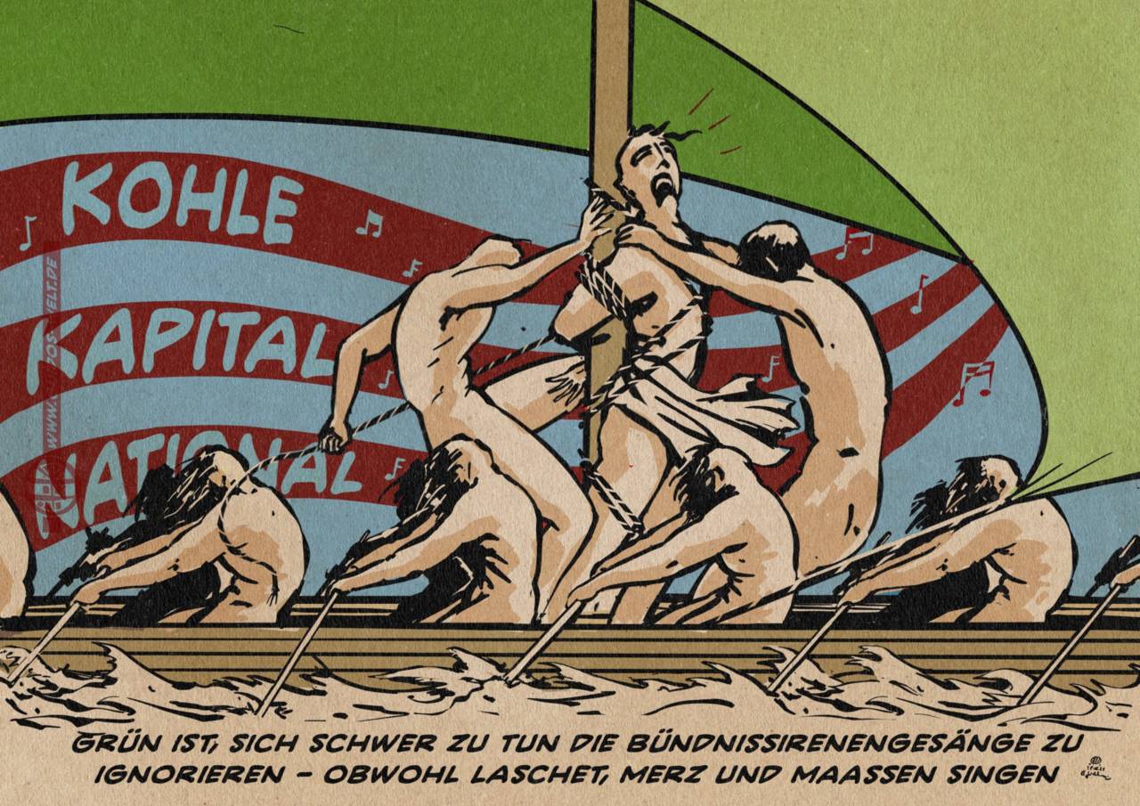 Cartoon Bündnis90/DieGrünen Schwarz-Grün btw2021